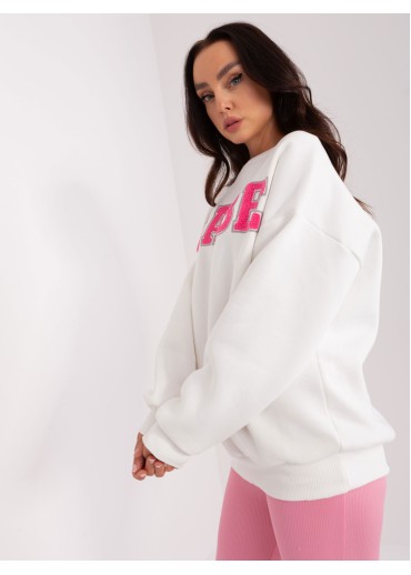 Smotanovo biela mikina s nápisom