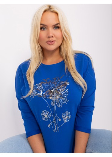 Kobaltovo modré tričko s potlačou