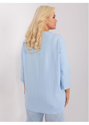 Svetlomodré tričko s 3/4 rukávom