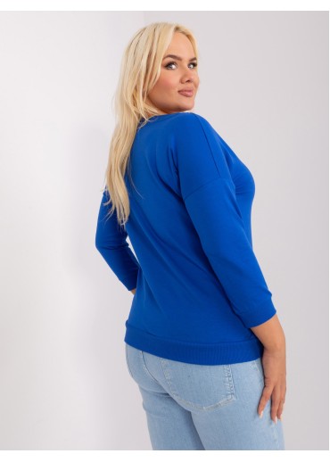 Kobaltovo modré tričko s 3/4 rukávom