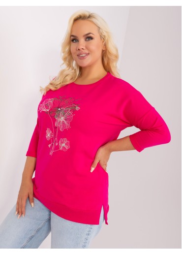Fuchsiovo ružové tričko s potlačou