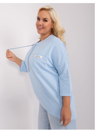 Svetlomodré tričko s 3/4 rukávom