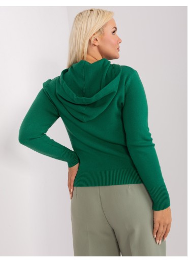 Tmavozelený pulóver s kapucňou