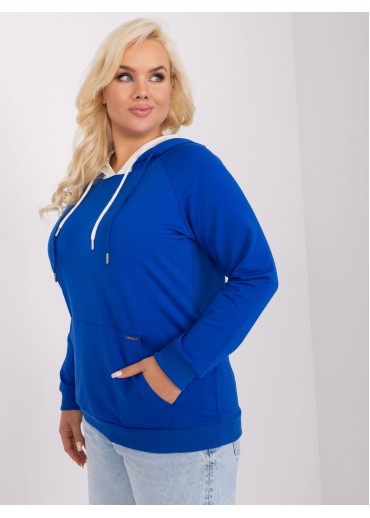 Kobaltovo modrá mikina s kapucňou