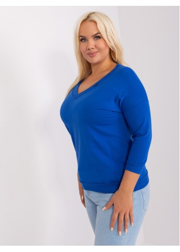 Kobaltovo modré tričko s 3/4 rukávom