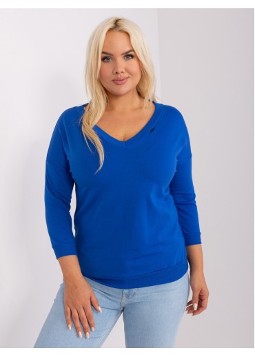 Kobaltovo modré tričko s 3/4 rukávom