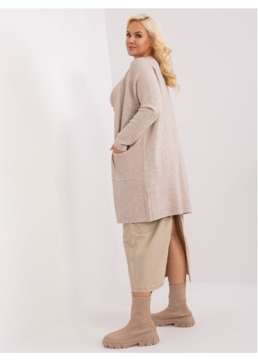 Béžovo hnedý predĺžený sveter