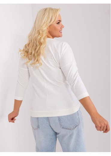 Smotanovo biele tričko s 3/4 rukávom