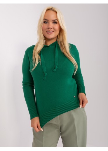 Tmavozelený pulóver s kapucňou