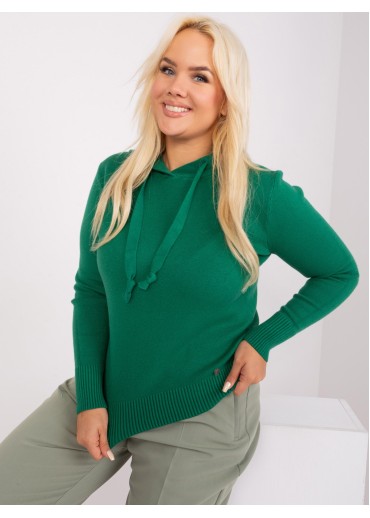 Tmavozelený pulóver s kapucňou
