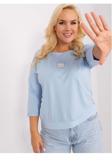 Svetlomodré tričko s 3/4 rukávom