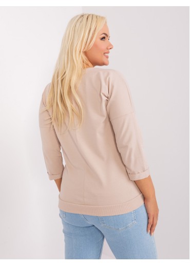 Béžovo hnedé tričko s 3/4 rukávom