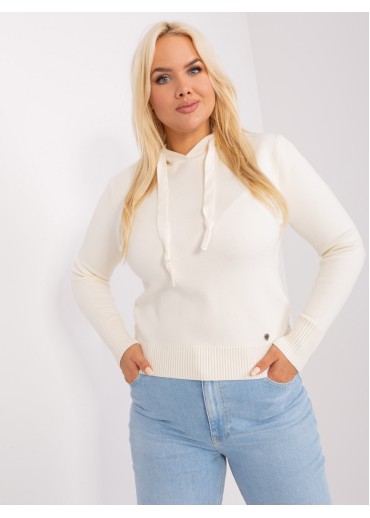 Smotanovo biely pulóver s kapucňou