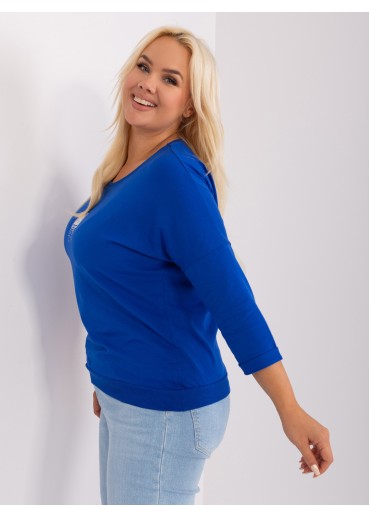 Kobaltovo modré tričko s 3/4 rukávom