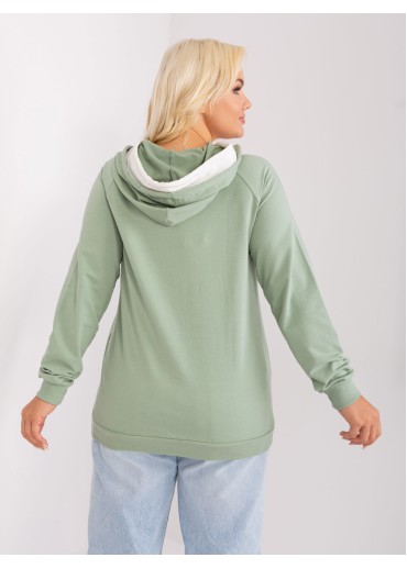 Svetlozelená mikina s kapucňou
