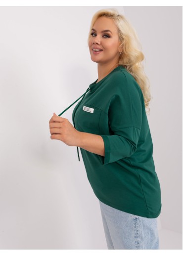 Tmavozelené tričko s 3/4 rukávom