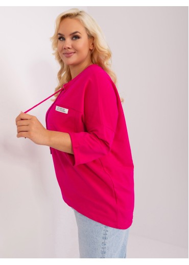 Fuchsiovo ružové tričko s 3/4 rukávom