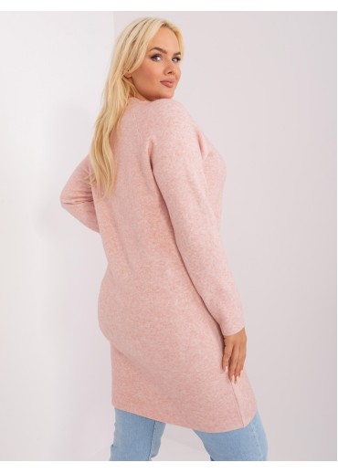 Púdrovo ružový predĺžený sveter
