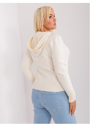 Smotanovo biely pulóver s kapucňou