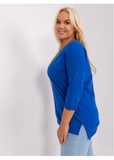 Kobaltovo modré tričko s potlačou