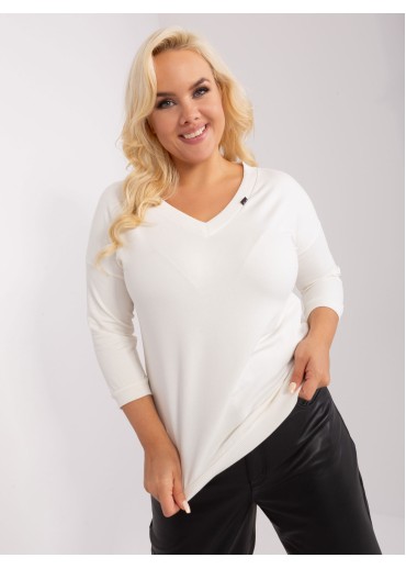 Smotanovo biele tričko s 3/4 rukávom