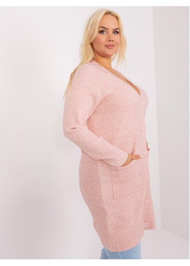 Púdrovo ružový predĺžený sveter