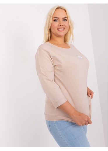 Béžovo hnedé tričko s 3/4 rukávom