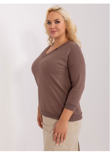 Hnedé tričko s 3/4 rukávom
