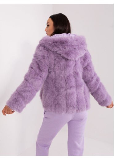 Fialová kožušinová bunda