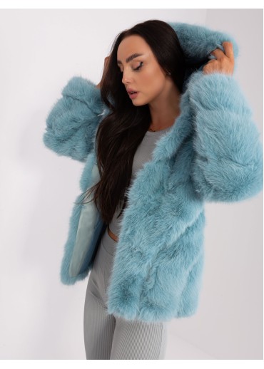 Mätovo zelená kožušinová bunda