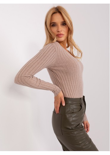 Béžovo hnedé tričko s dlhým rukávom