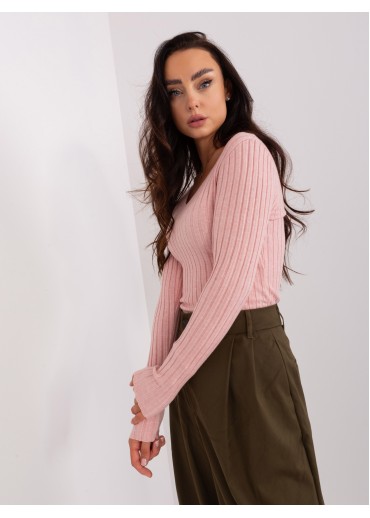 Púdrovo ružové tričko s dlhým rukávom