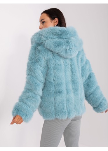 Mätovo zelená kožušinová bunda