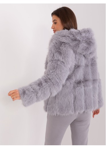 Sivá kožušinová bunda