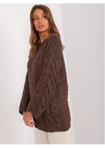 Hnedý pletený pulóver