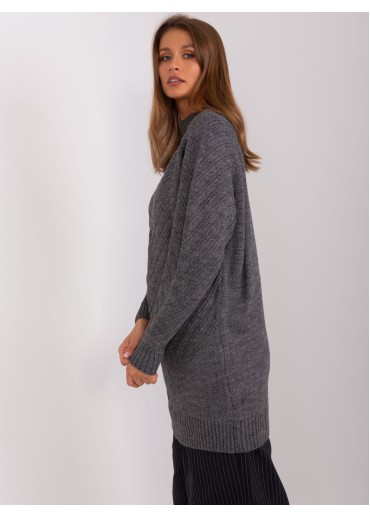 Tmavosivý predĺžený pulóver