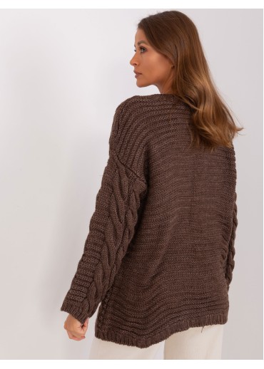 Hnedý pletený pulóver