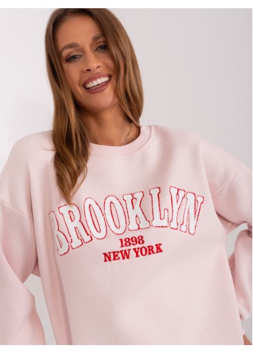 Púdrovo ružová basic mikina