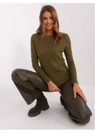 Khaki zelený pulóver