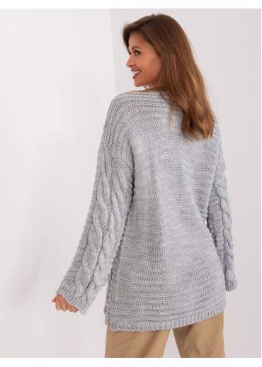 Sivý pletený pulóver