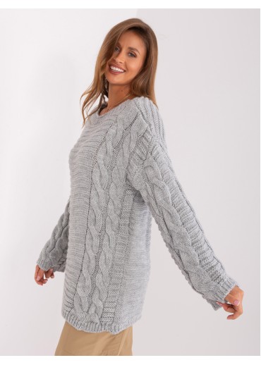 Sivý pletený pulóver