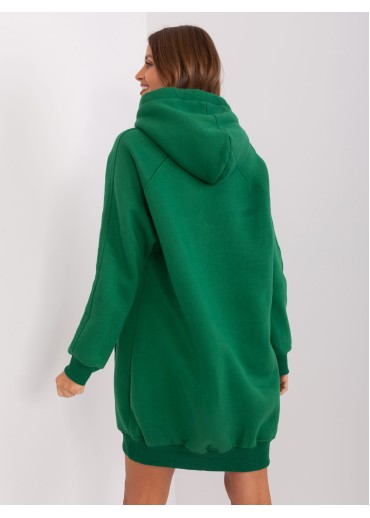 Tmavozelená predĺžená mikina