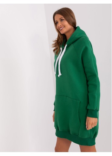 Tmavozelená predĺžená mikina