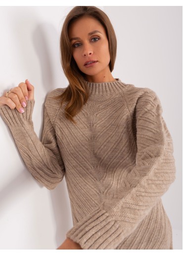 Kapučínovo hnedý predĺžený pulóver