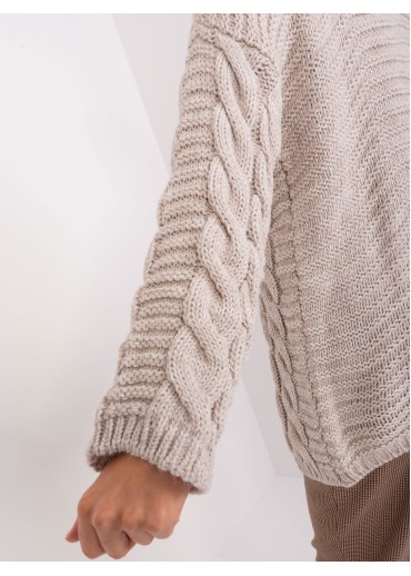 Béžovo hnedý pletený pulóver