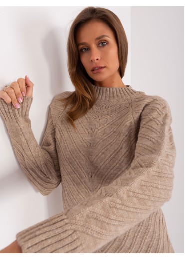 Kapučínovo hnedý predĺžený pulóver