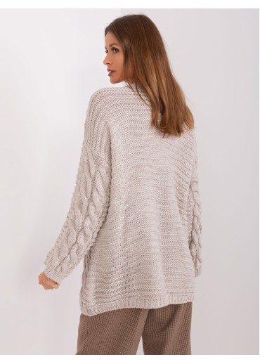 Béžovo hnedý pletený pulóver