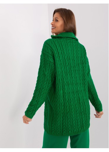 Zelený pletený rolák