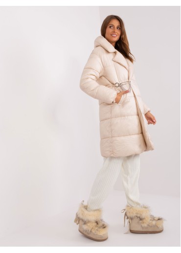 Béžovo hnedá prešívaná bunda