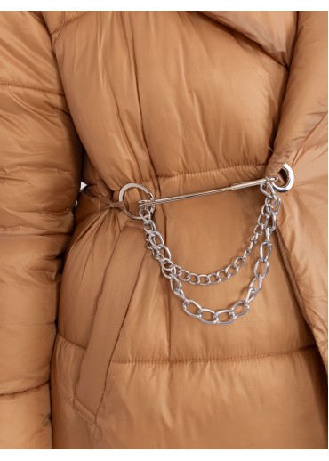 Hnedá prešívaná bunda